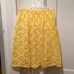 Lucky Brand Yellow Sunflower Skirt